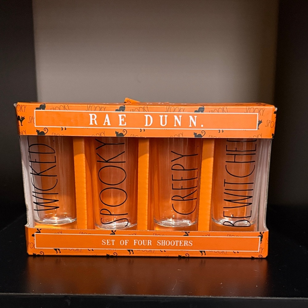 ⭐️ 2/$12 Rae Dunn Orange Halloween Shooter Set-One set of 4